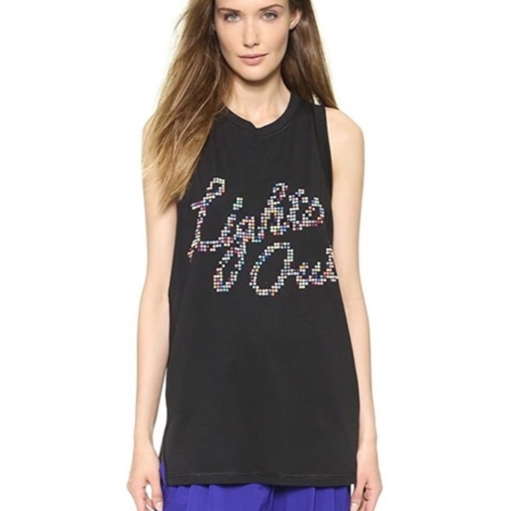 3.1 Phillip Lim Size Small Black‎ Lights Out Combo Tank Top Cotton Silk